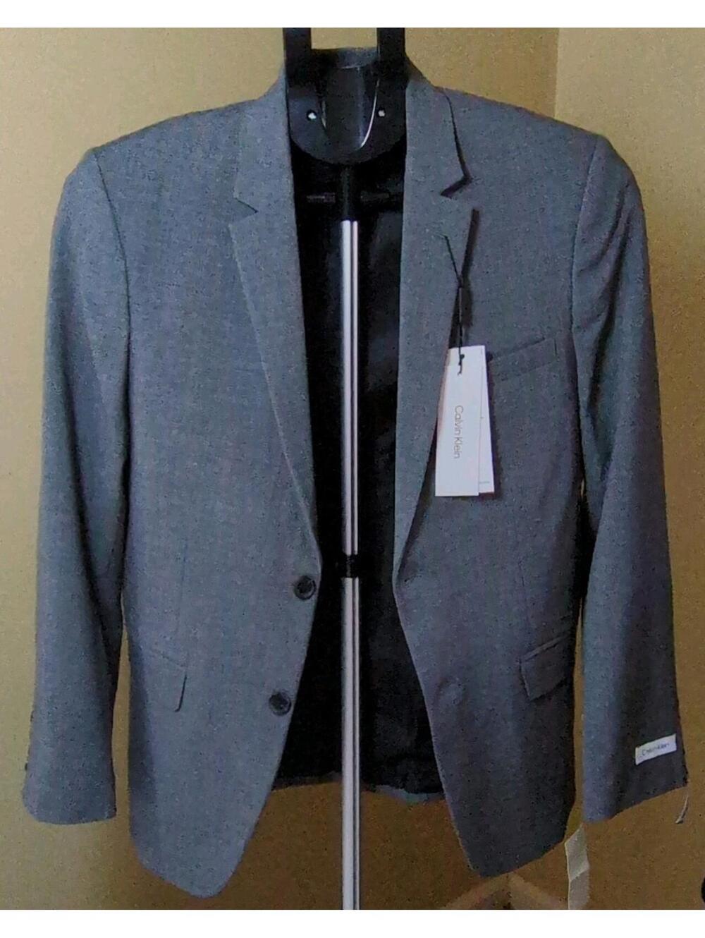 Calvin Klein Boys Gray Slim Fit Stretch Suit Jacket Size 12